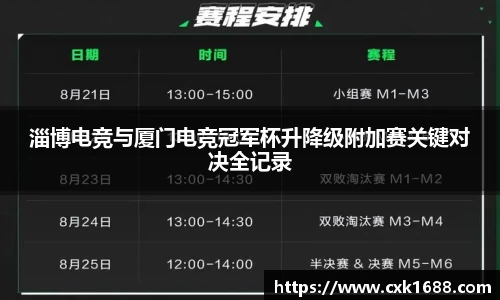 淄博电竞与厦门电竞冠军杯升降级附加赛关键对决全记录